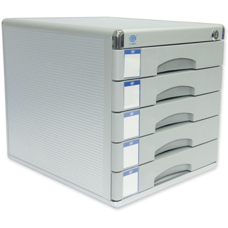 FIS Aluminium File Cabinet With key, 5 Drawers, 300 x 360 x 305 mm - FSOTW-A8858