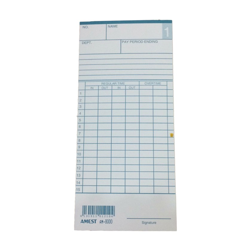 Amest Time Card (pkt/100pcs)