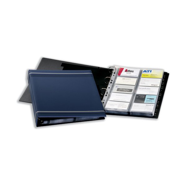 Durable 2388-07 Visifix Business 400-Card A4 Ring Binder 20 pockets - Dark Blue (pc)