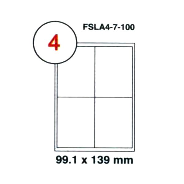 FIS Label Sticker 99.1 x 139 mm A4 - FSLA4-7-100 (pkt/100s)