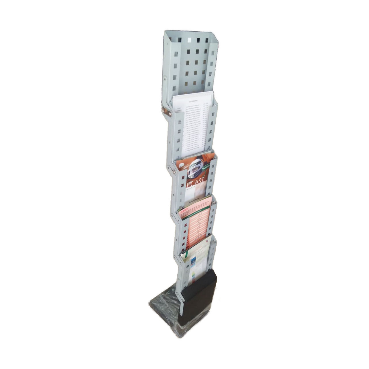 5-layer Foldable Metal Brochure Stand - Grey (pc)