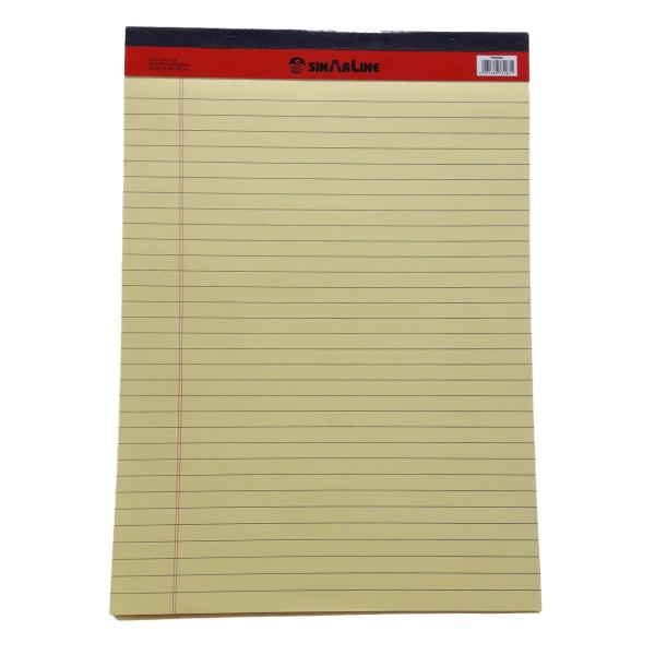 Sinarline Writing Pad 50-sheets A4 - Yellow (pkt/10pcs)