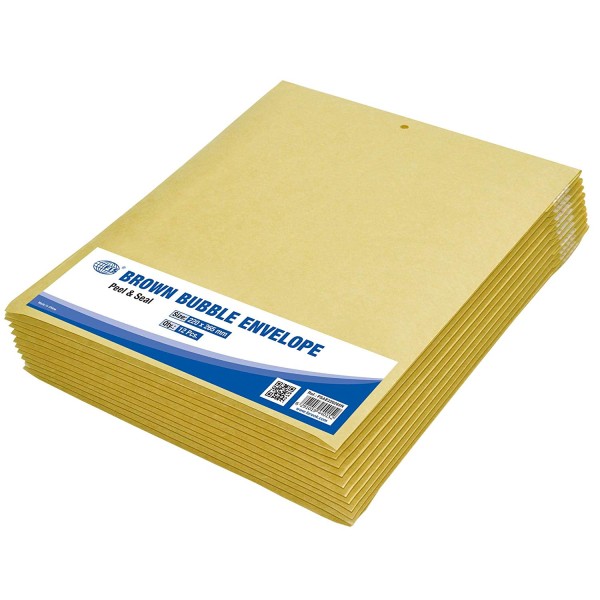 FIS Peel and Seal Bubble Envelopes 220 x 265mm FSAE220265N - Brown (pkt/12pcs)