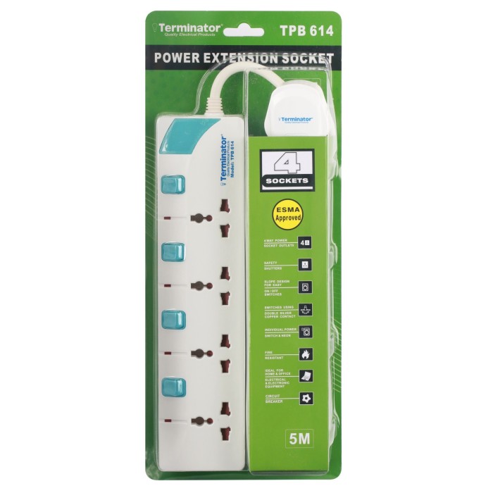 Terminator TPB 614-5M Universal Power Extension 4-Way Cable - 5m (pc)