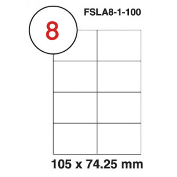 FIS Multipurpose White Label 105 x 74.25mm - FSLA8-1-100 (pkt/100s)