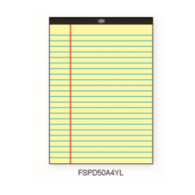 FIS Writing Pad A4 FSPD50A4YL - Yellow (pkt/12pcs)