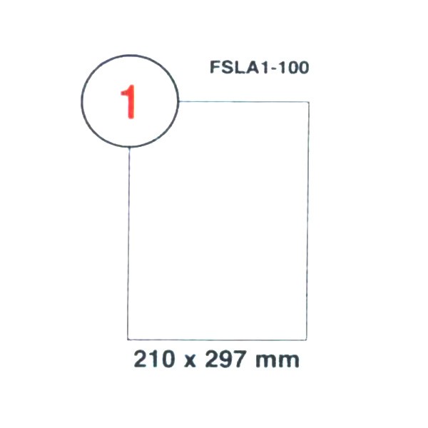FIS Multipurpose White Label Stickers 210 x 297mm A4 - FSLA1-100 (pkt/100s)