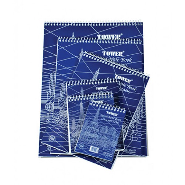 FIS FSNB105148SB Tower Top Spiral Soft Cover Spiral Single Ruled Notebook 60-sheets - A6 (pc)
