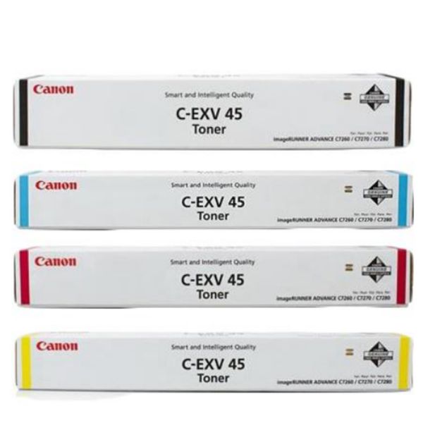 Canon C-EXV 45 Toner Cartridge Set - Black/Cyan/Yellow/Magenta