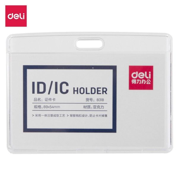 Deli 8314 Acrylic Name Badge Horizontal 89mm x 54mm - Grey (Box/48pcs)