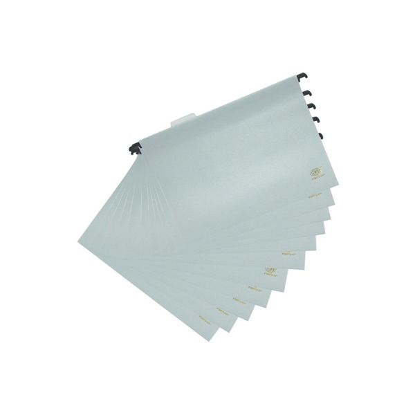 FIS PP Hanging File with Indicator 260 x 365mm FSHF01GY - Grey (pkt/12pcs)