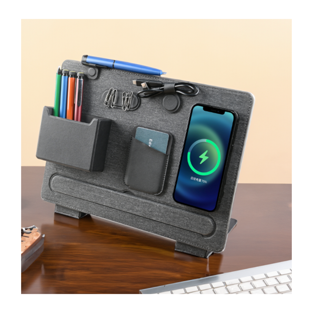 Modern Desk Organiser Dark Grey | 3 in 1 Function | MagSafe Charger | Essentials holder