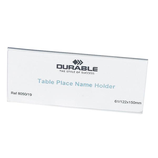 Durable 8050 Table Place Name Holder 61mm x 150mm - Transparent (pc)