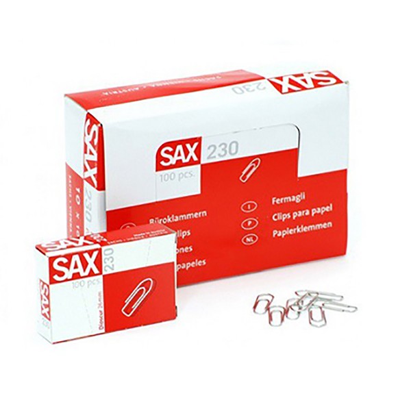 Sax 230 Paper Clips - 26mm (pkt/100pc)